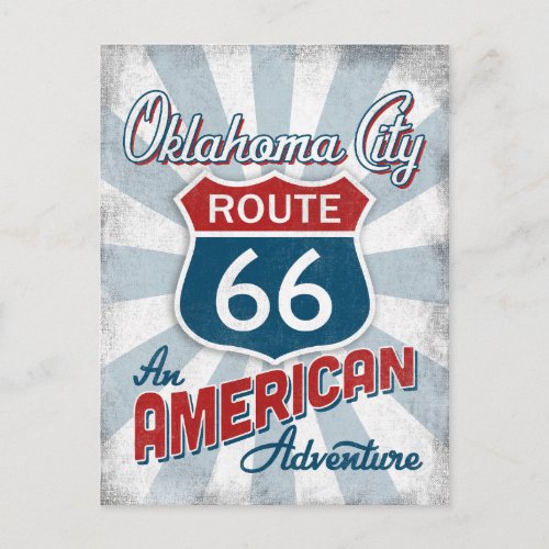 Oklahoma City Route 66 Vintage America Oklahoma Postcard