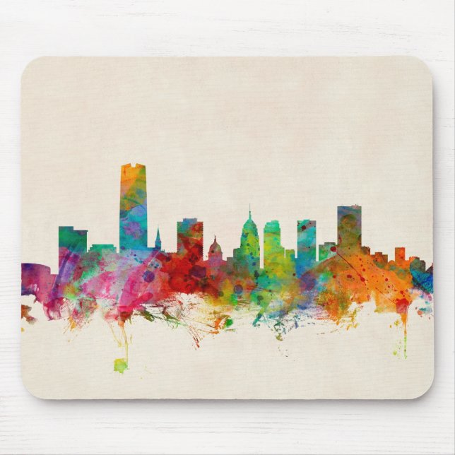 Oklahoma City Skyline Cityscape Mouse Pad (Front)
