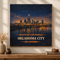 Oklahoma City Skyline Route 66 Home Decor Art