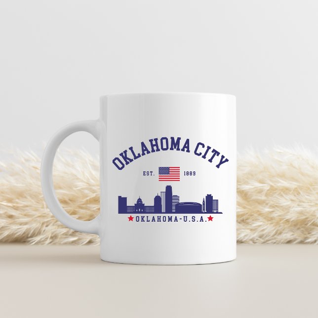 Oklahoma City Skyline – Stars & Stripes Coffee Mug (Creator Uploaded)