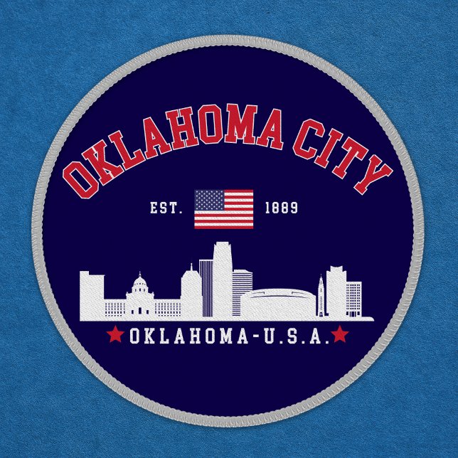Oklahoma City Skyline with American Flag  Patch (Creator Uploaded)