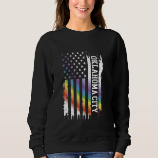 Oklahoma City United States Distressed Rainbow w U Sweatshirt