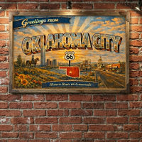 Oklahoma City Vintage Postcard Route 66 Crossroads