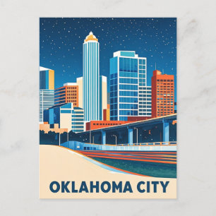 Oklahoma City water color skyline Postcard