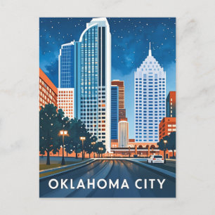 Oklahoma City water color skyline Postcard
