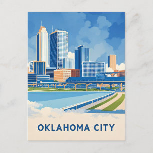 Oklahoma City water color skyline Postcard