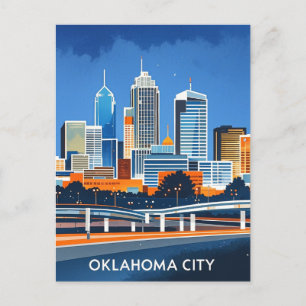 Oklahoma City water color skyline Postcard