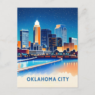 Oklahoma City water color skyline Postcard