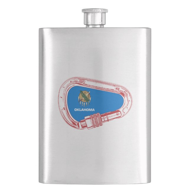 Oklahoma Climbing Carabiner Flask (Front)