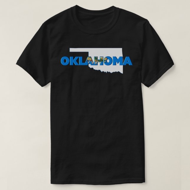 Oklahoma Colored State Letters T-Shirt (Design Front)