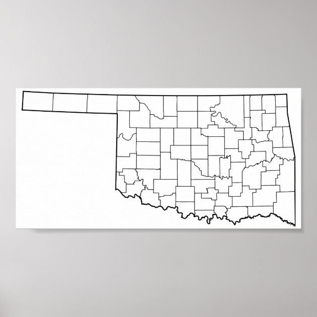 Oklahoma Counties Blank Outline Map Poster Zazzle   Oklahoma Counties Blank Outline Map Poster R1c65ee507b2e4eabbfb994933351520c Ebdtz 8byvr 630 