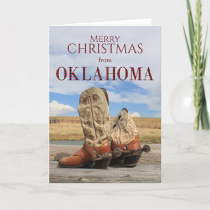 Oklahoma Cowboy Boot Christmas Card