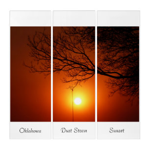 Oklahoma Dust Storm Sunset - Triptych Wall Art