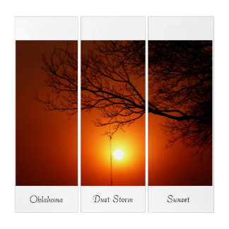 Oklahoma Dust Storm Sunset - Triptych Wall Art