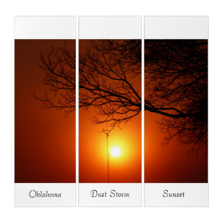 Oklahoma Dust Storm Sunset - Triptych Wall Art
