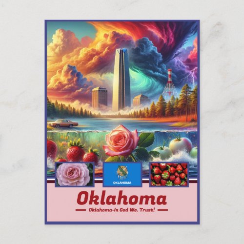 Oklahoma Essence Landmarks  Nature Postcard