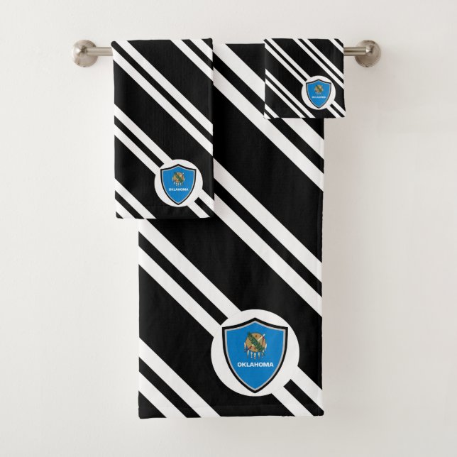 Oklahoma flag bath towel set (Insitu)