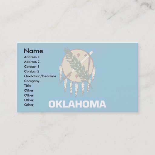 Customizable Oklahoma Flag Business Card Template