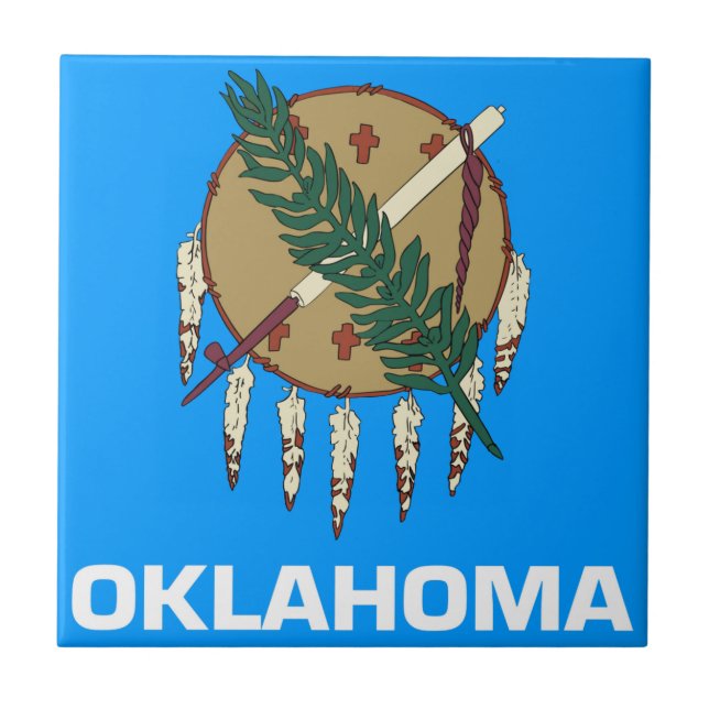 Oklahoma Flag Ceramic Tile (Front)