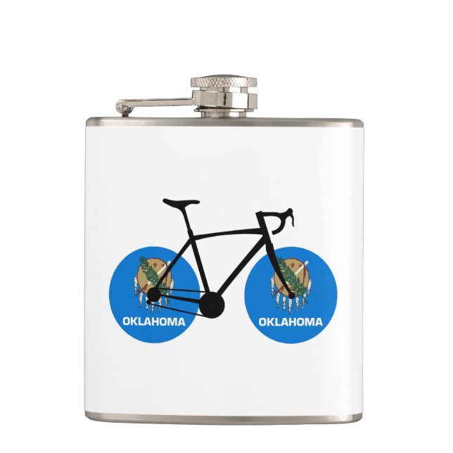 Oklahoma Flag Cycling Flask (Front)