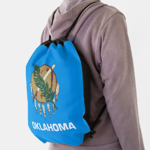 Oklahoma flag drawstring bag