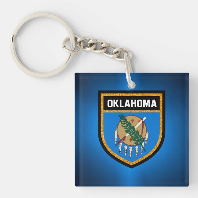 Oklahoma  Flag Keychain (Front)