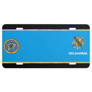 Oklahoma flag license plate