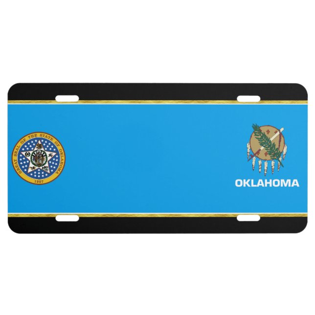 Oklahoma flag license plate (Front)