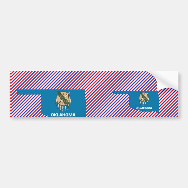 Oklahoma Flag Map Bumper Sticker (Front)