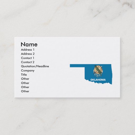 Customizable Oklahoma Flag Map Business Card