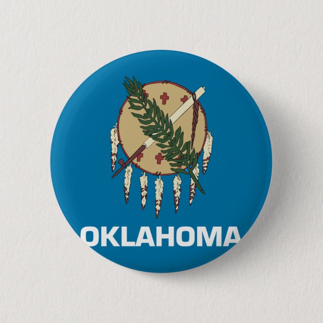 Oklahoma Flag Pinback Button (Front)