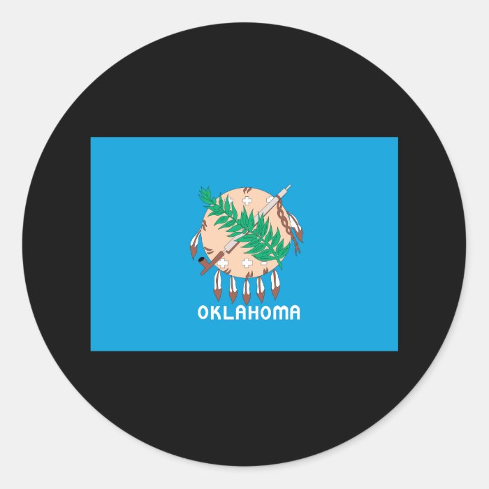 OKLAHOMA FLAG ROUND STICKER