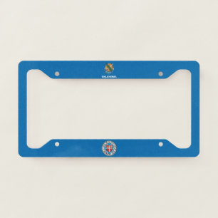 Oklahoma flag-seal license plate frame