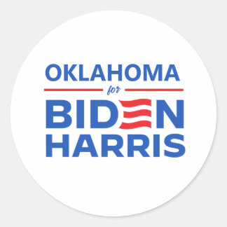 Oklahoma for Biden Harris Classic Round Sticker