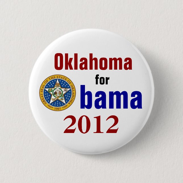 Oklahoma for Obama 2012 Button (Front)