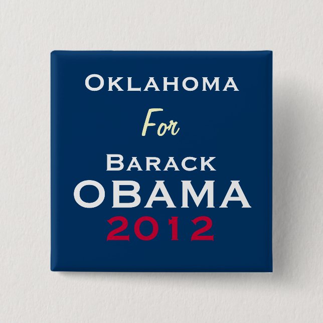 OKLAHOMA For OBAMA 2012 Campaign Button (Front)