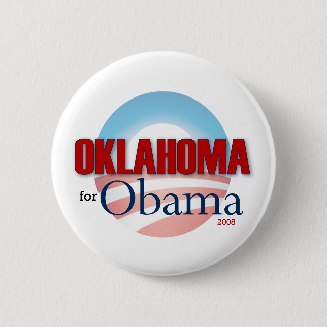 OKLAHOMA for Obama Pinback Button (Front)