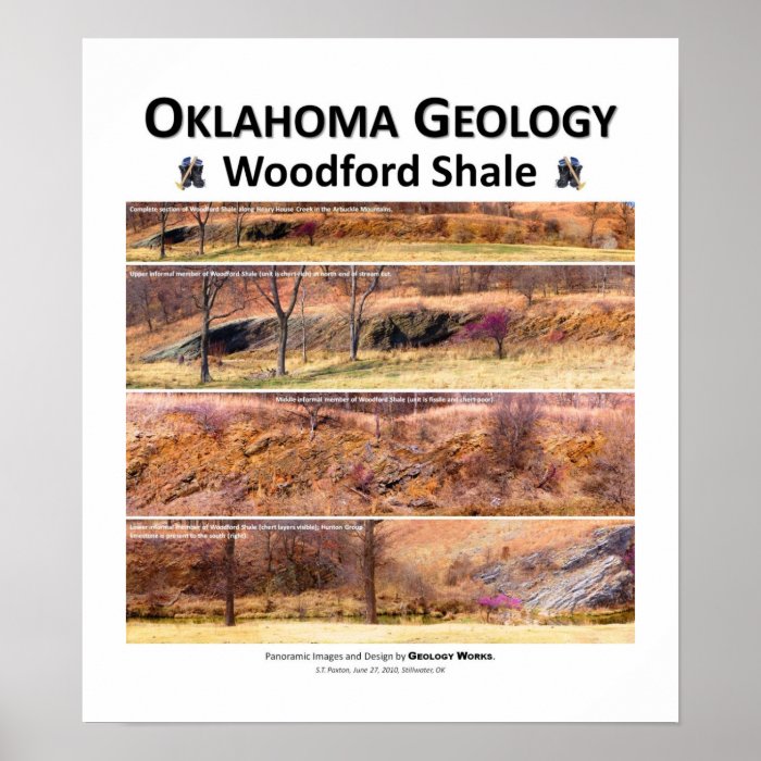 Oklahoma Geology II   Woodford Shale Early Spring Poster