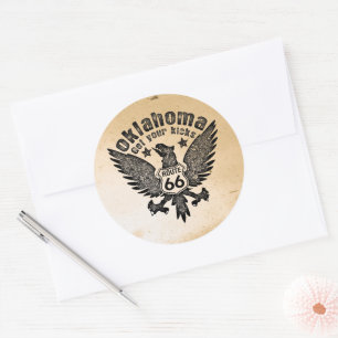 Oklahoma Get Your Kicks Classic Round Sticker