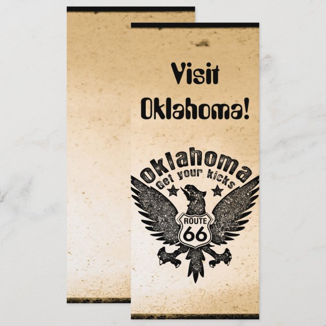 Oklahoma Get Your Kicks Route 66 Invitation (Front/Back)