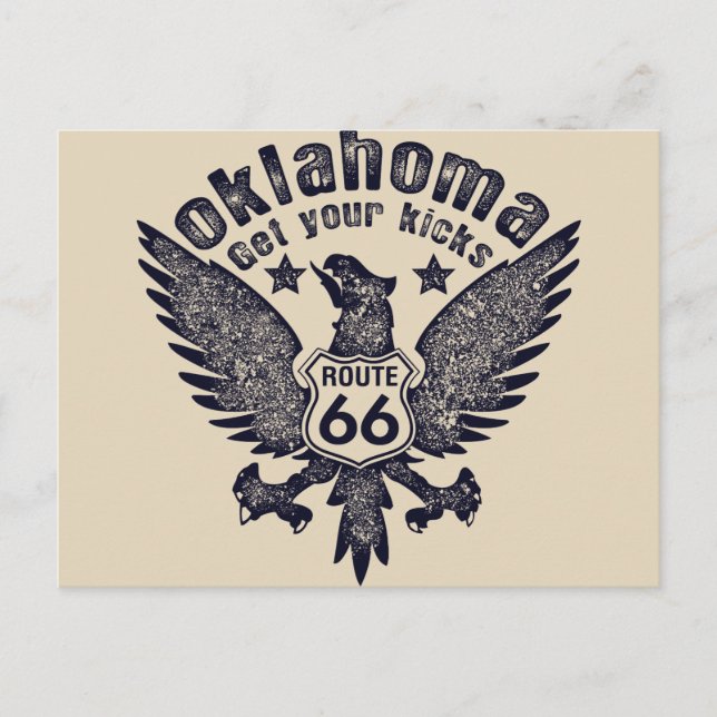 Oklahoma Get Your Kicks Route 66 Postcard (Front)