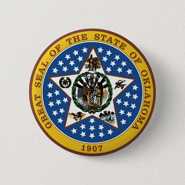 Oklahoma Great Seal Button (Front)