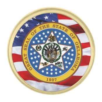 Oklahoma Great Seal Lapel Pin by Dollarsworth at Zazzle