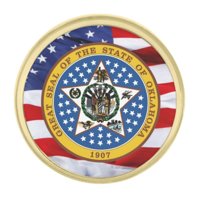 Oklahoma Great Seal Lapel Pin (Front)