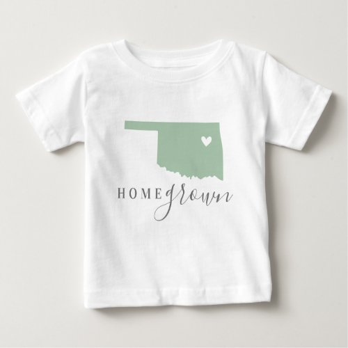 Oklahoma Home Grown  Editable Colors State Map Baby T_Shirt