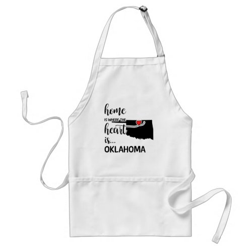 Oklahoma home is where the heart is adult apron