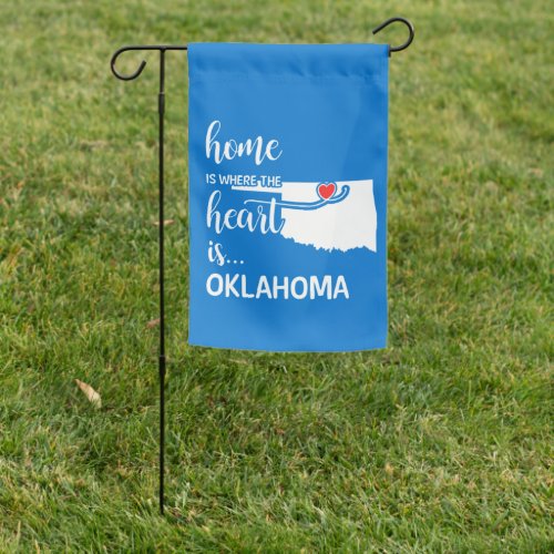 Oklahoma home is where the heart is garden flag