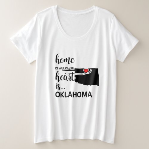 Oklahoma home is where the heart is plus size T_Shirt