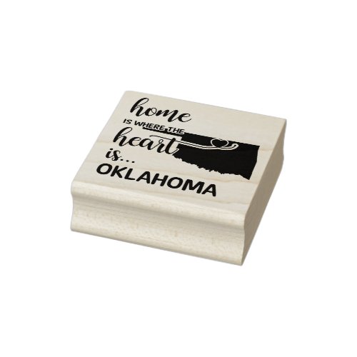 Oklahoma home is where the heart is rubber stamp