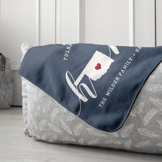 Oklahoma Home State Personalized Sherpa Blanket (Creator Uploaded)